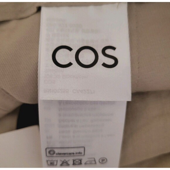 COS 12 New Wide Leg Relaxed Trouser Pleated Front Pants Neutral Beige Minimalist - Picture 10 of 14